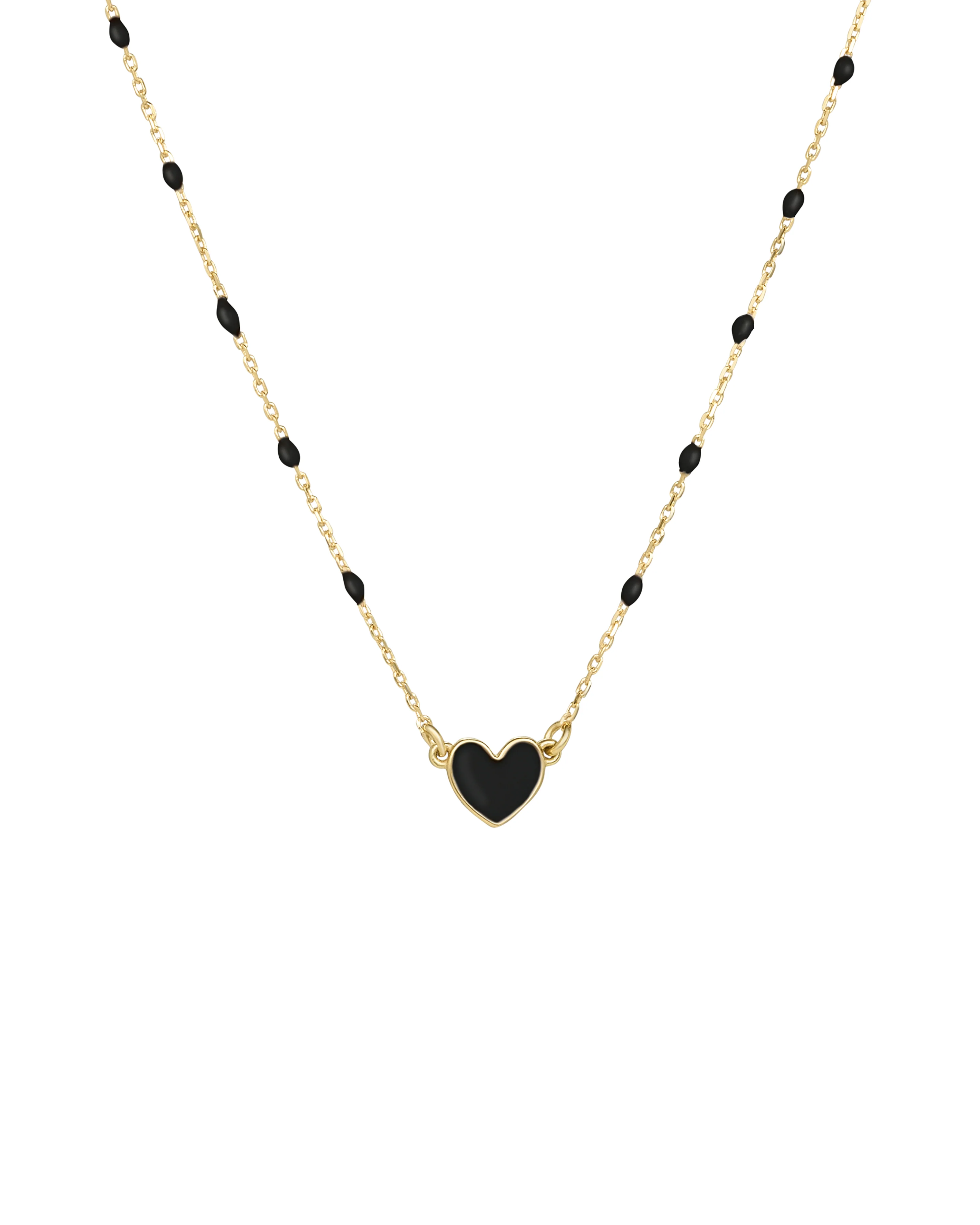 Girocollo cuore smaltato e catena semino smaltato - ORO18KT - Image 2