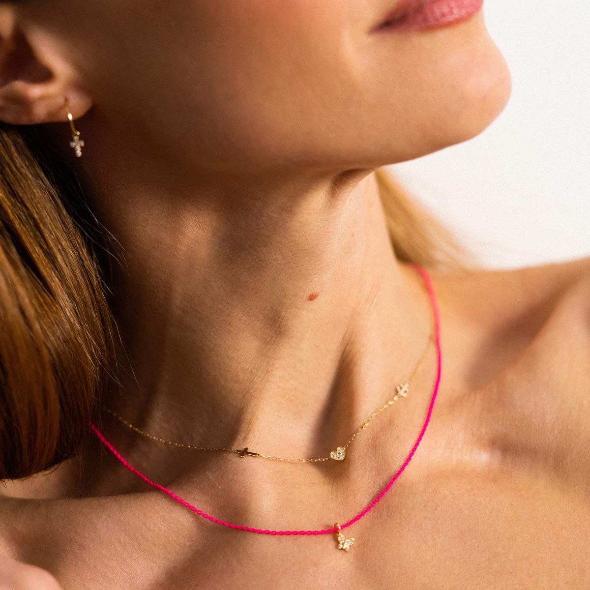 Girocollo Fede Speranza e Carità e Diamanti Lab Grown - ORO18KT - Image 3