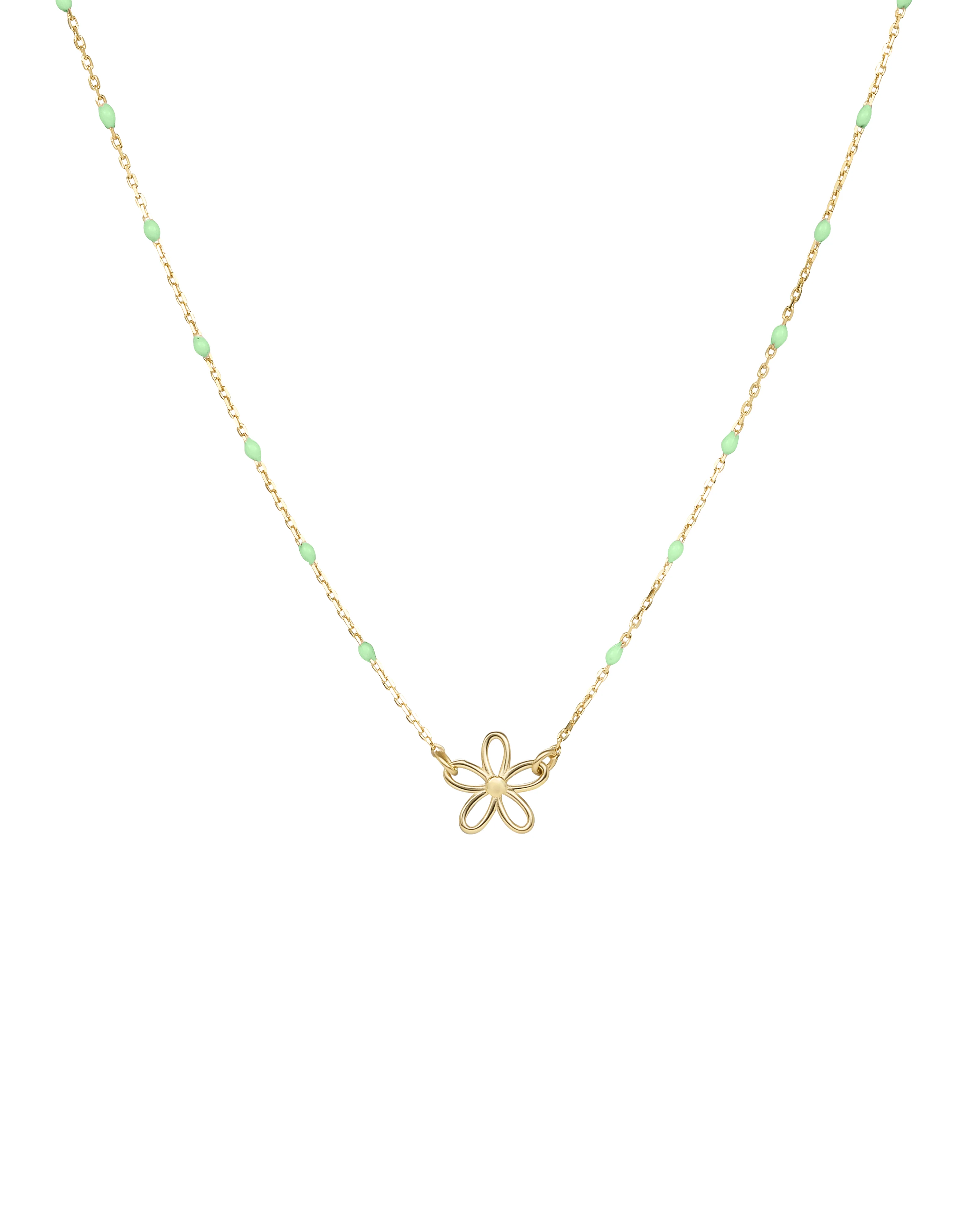 Girocollo fiore traforato e catena semino smaltato - ORO18KT - Image 5