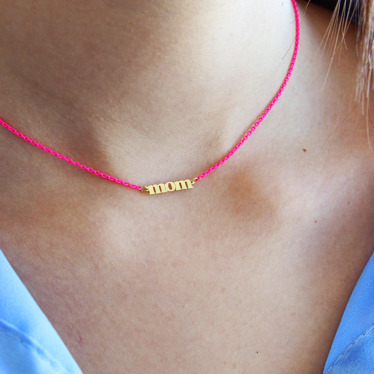 Girocollo Golden MOM Fucsia fluo – ORO18KT - Image 2
