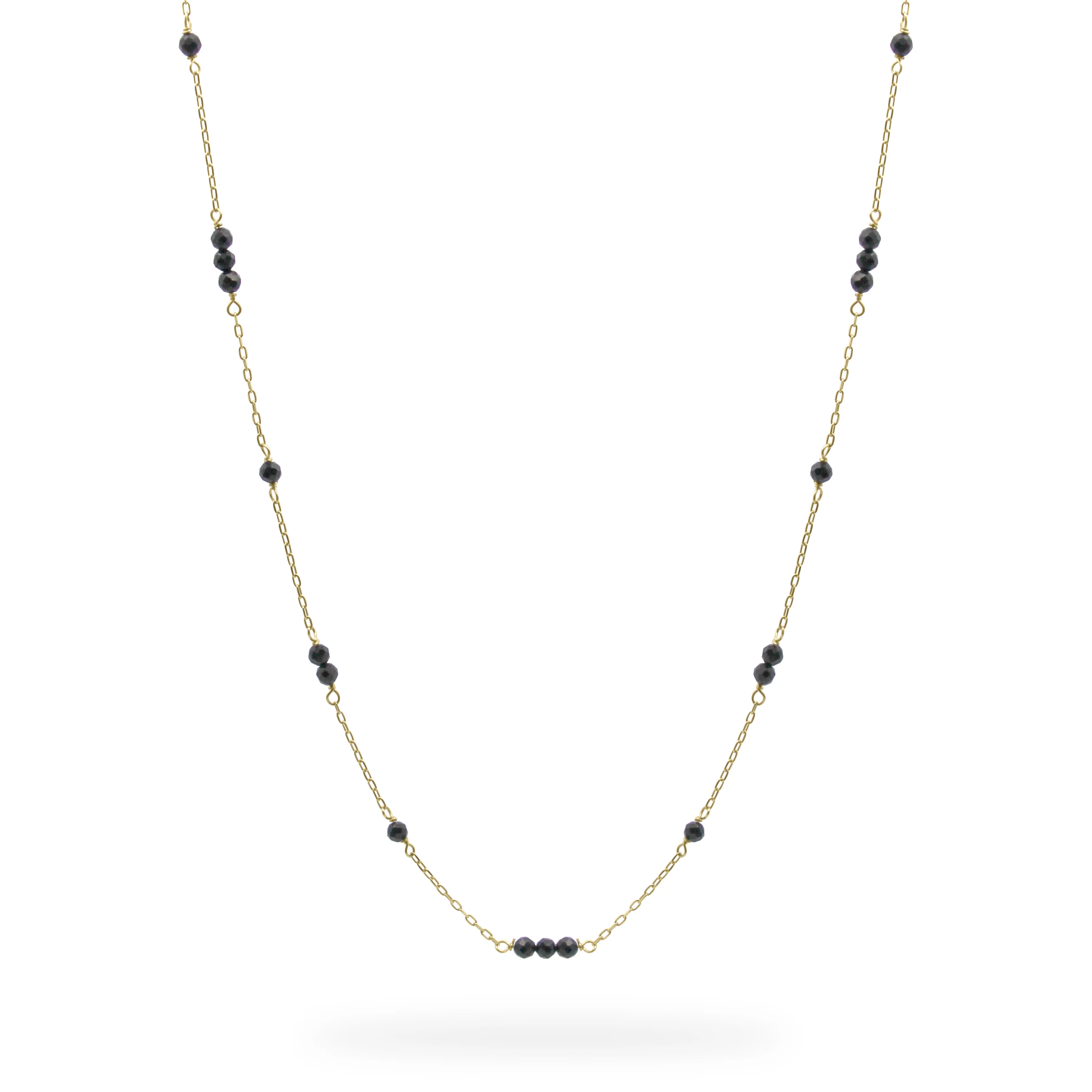 Girocollo incatenato spinello e catena - ORO18KT