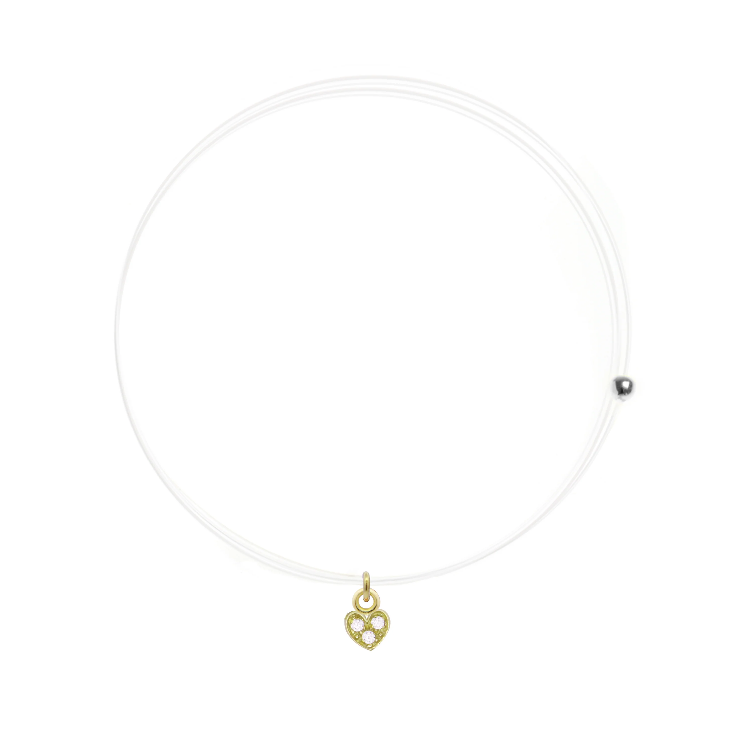 Girocollo Lenza con cuore e diamanti di laboratorio - ORO18KT