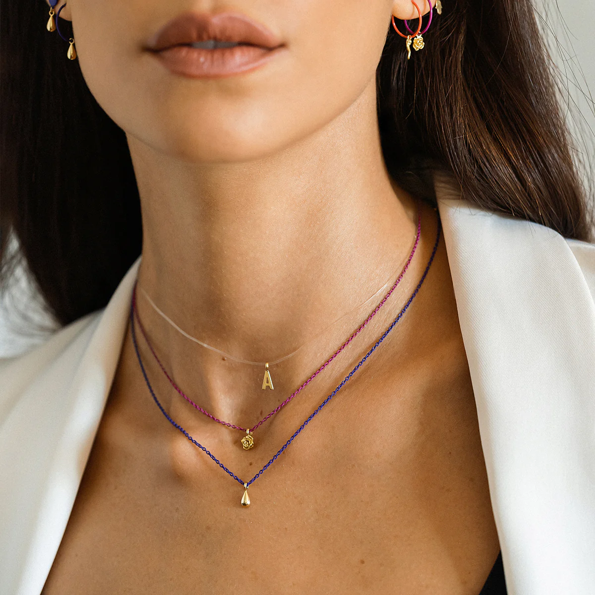Girocollo Lenza con lettera - ORO18KT - Image 2
