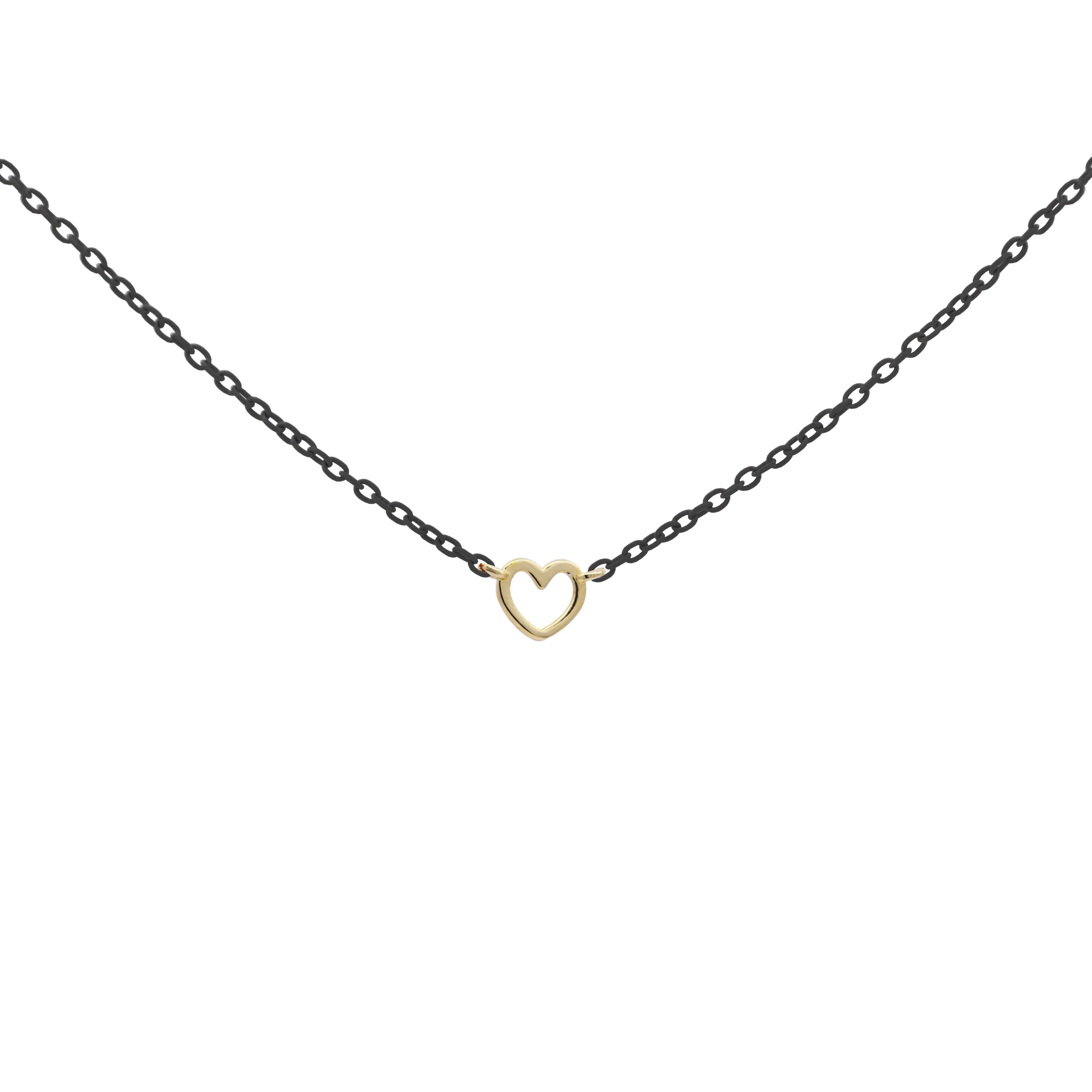 Girocollo linea del cuore catena con vernice - ORO18KT