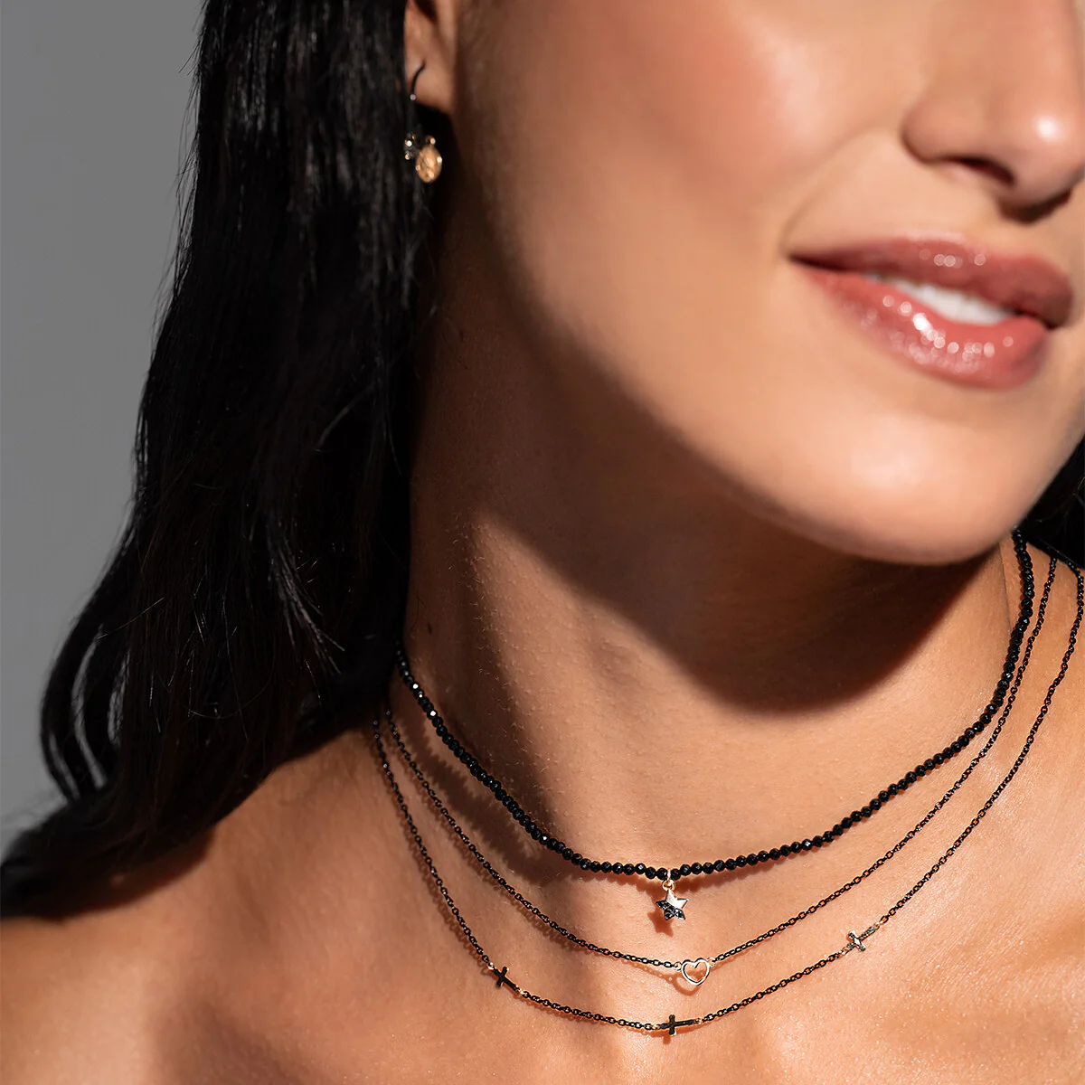 Girocollo linea del cuore catena con vernice - ORO18KT - Image 3