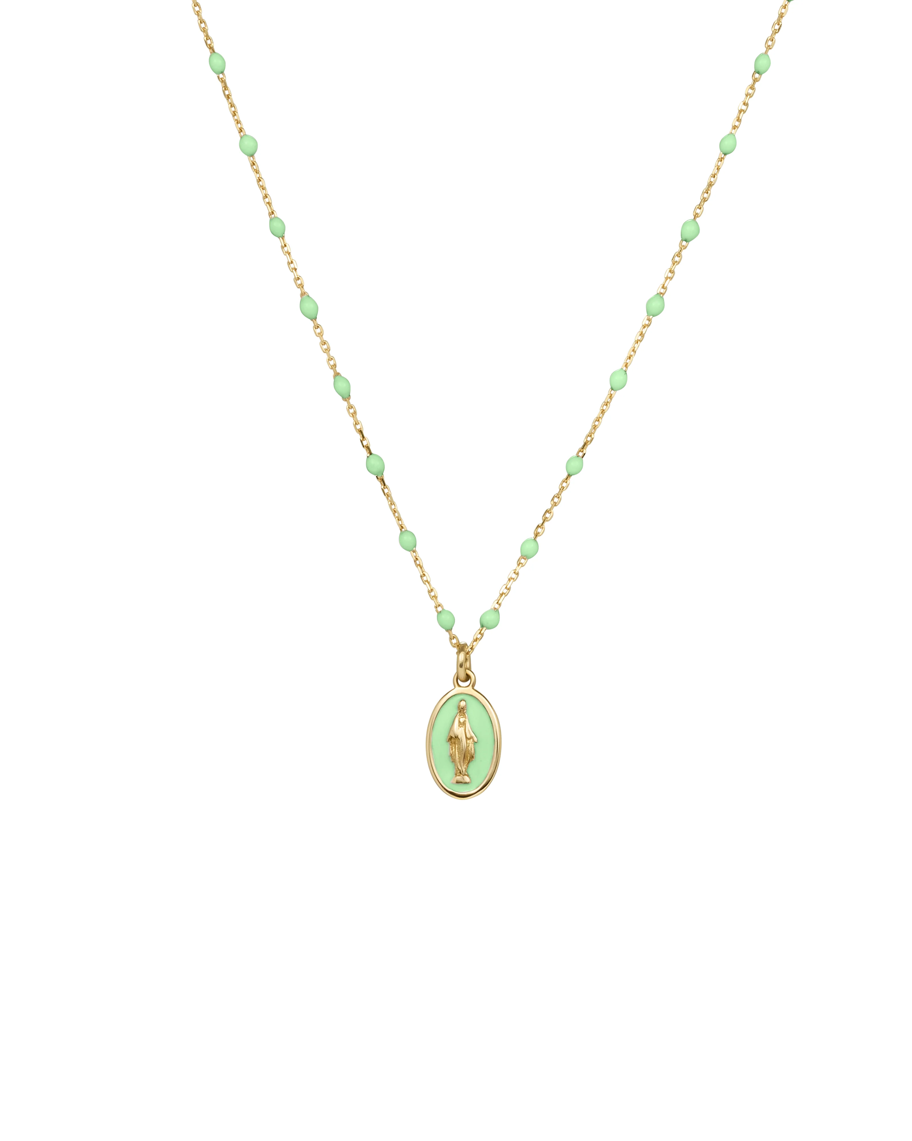 Girocollo Madonna smalto e catena semino smaltato - ORO18KT - Image 2