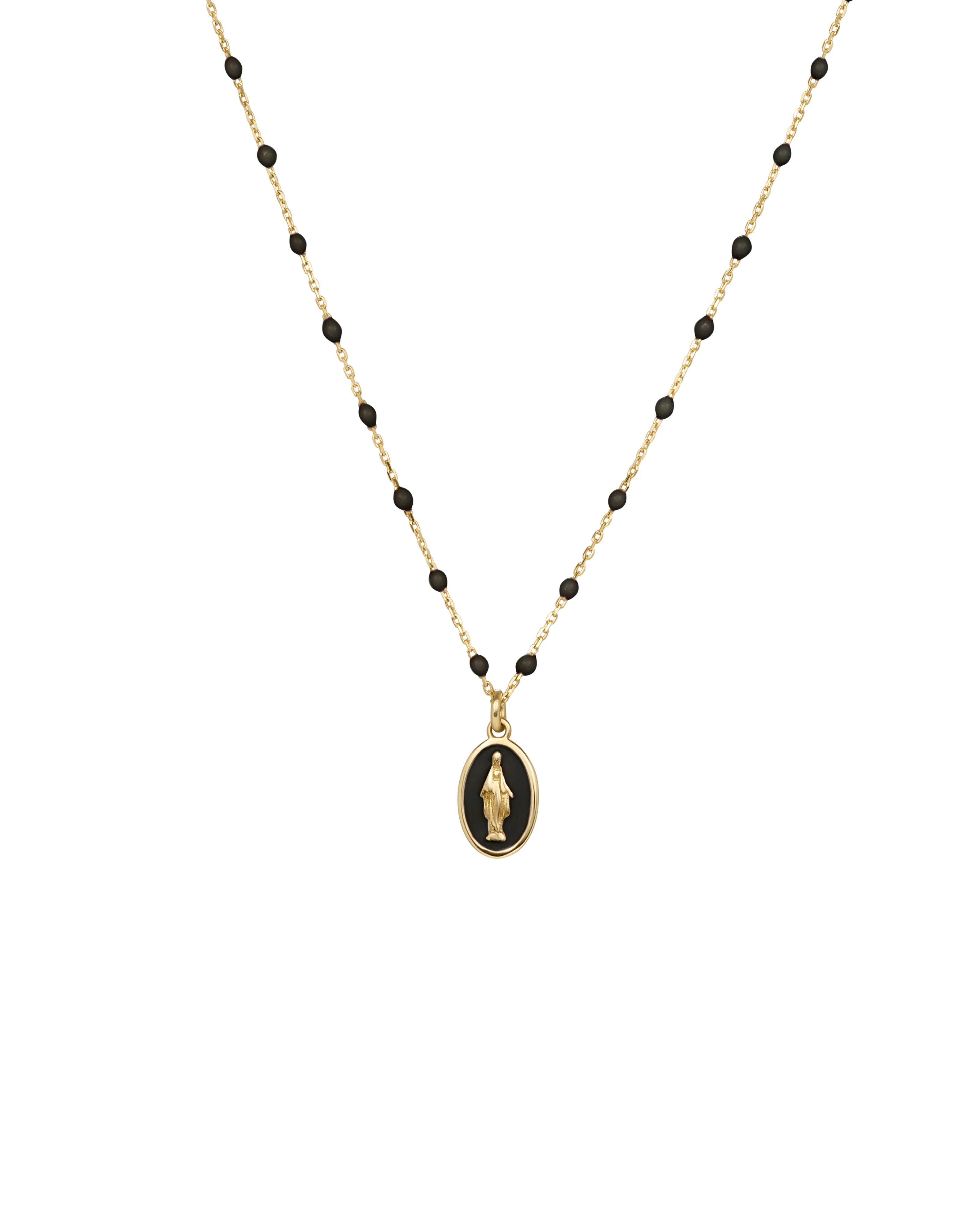 Girocollo Madonna smalto e catena semino smaltato - ORO18KT - Image 3