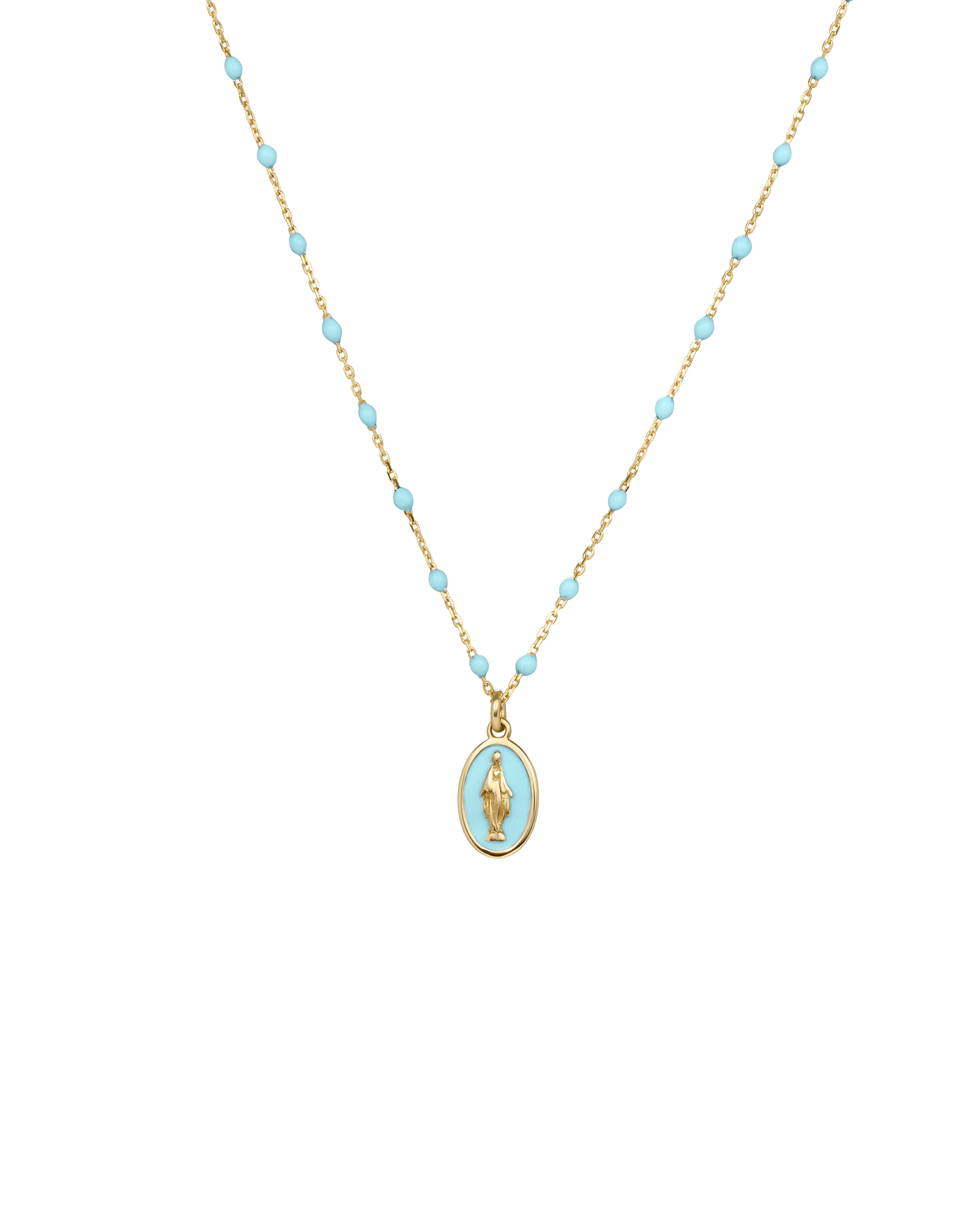 Girocollo Madonna smalto e catena semino smaltato - ORO18KT - Image 6