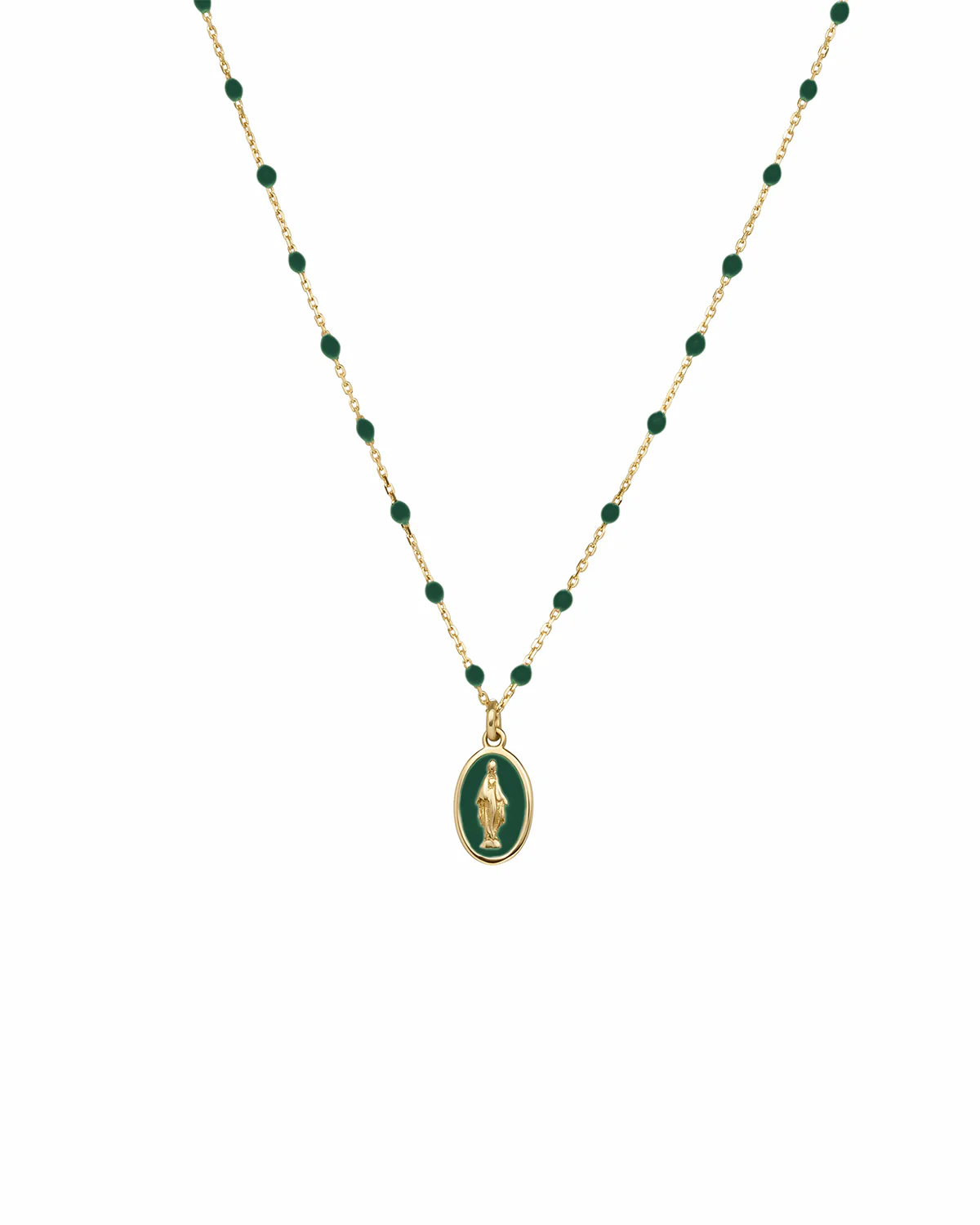 Girocollo Madonna smalto e catena semino smaltato - ORO18KT - Image 7