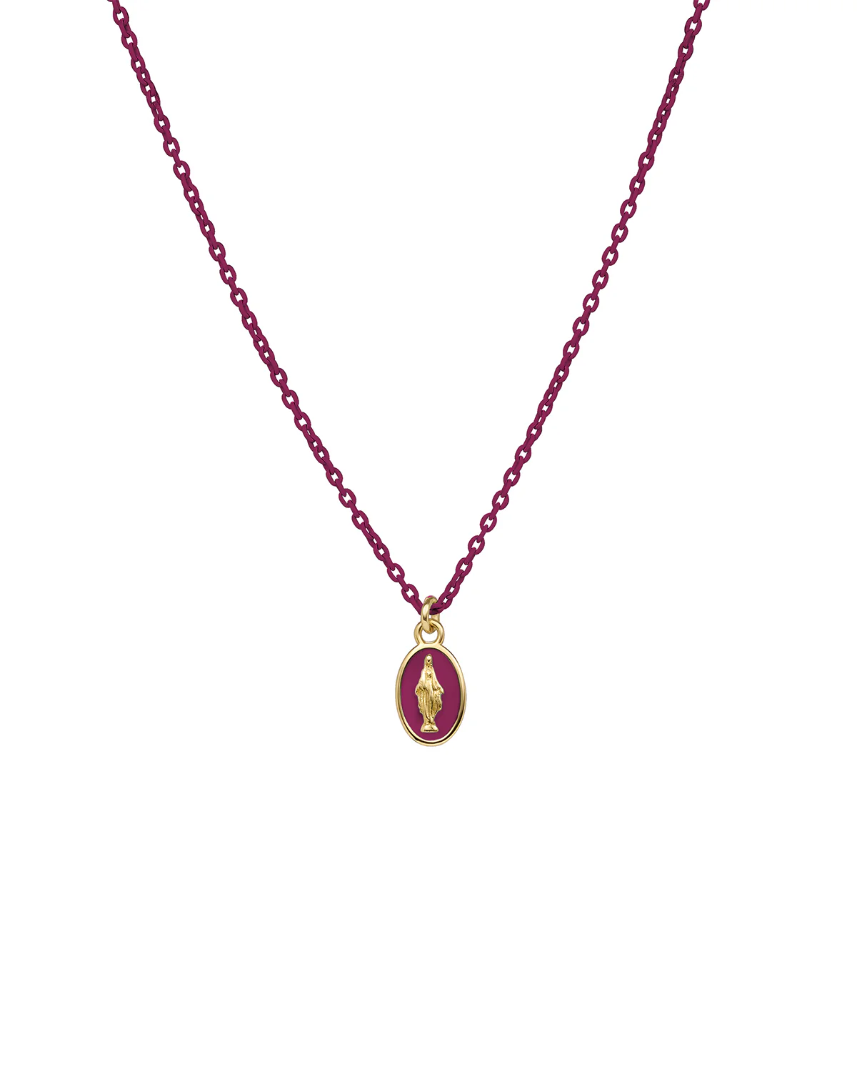Girocollo Madonna smalto e catena verniciata - ORO18KT