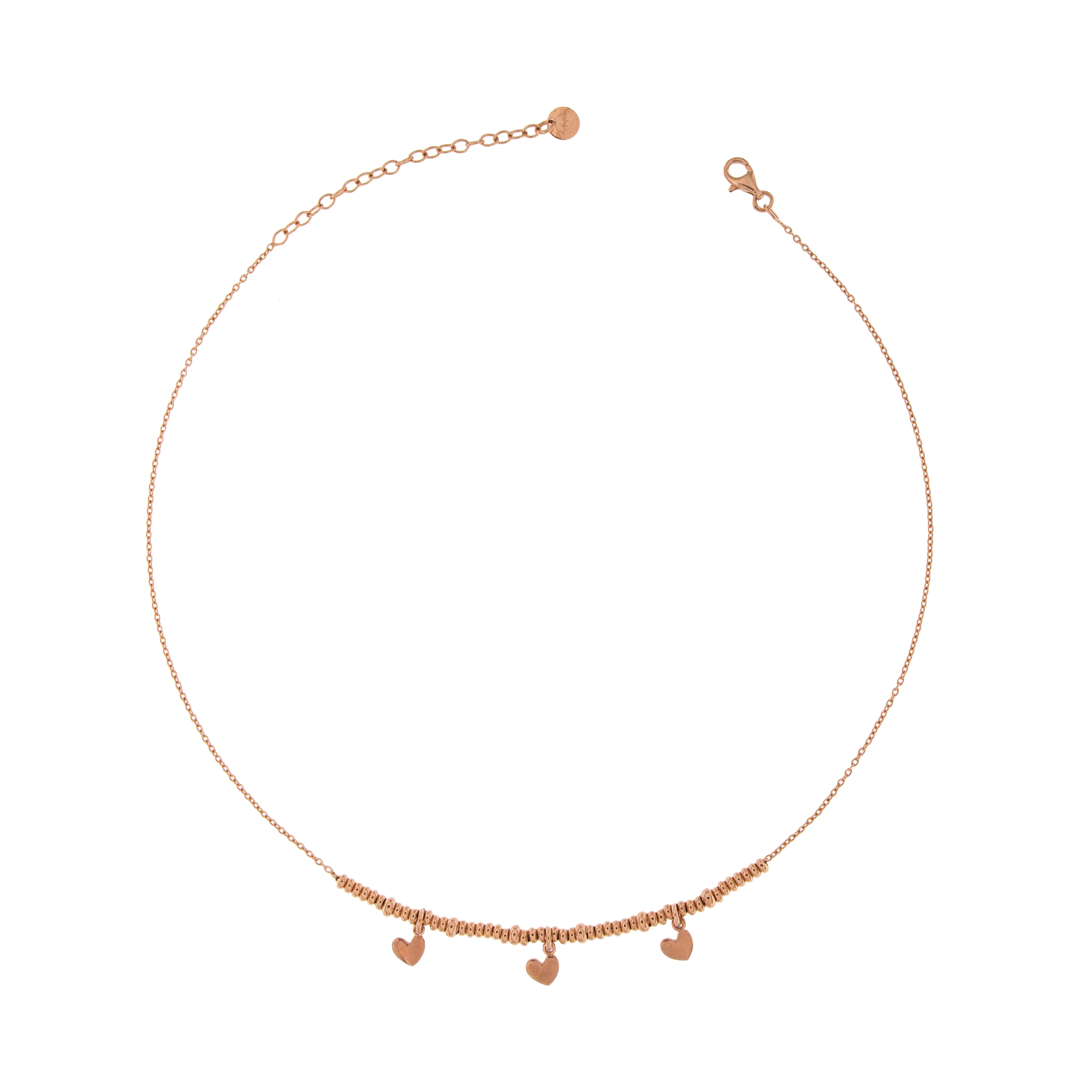 Girocollo Micro Anelli 3 Cuori