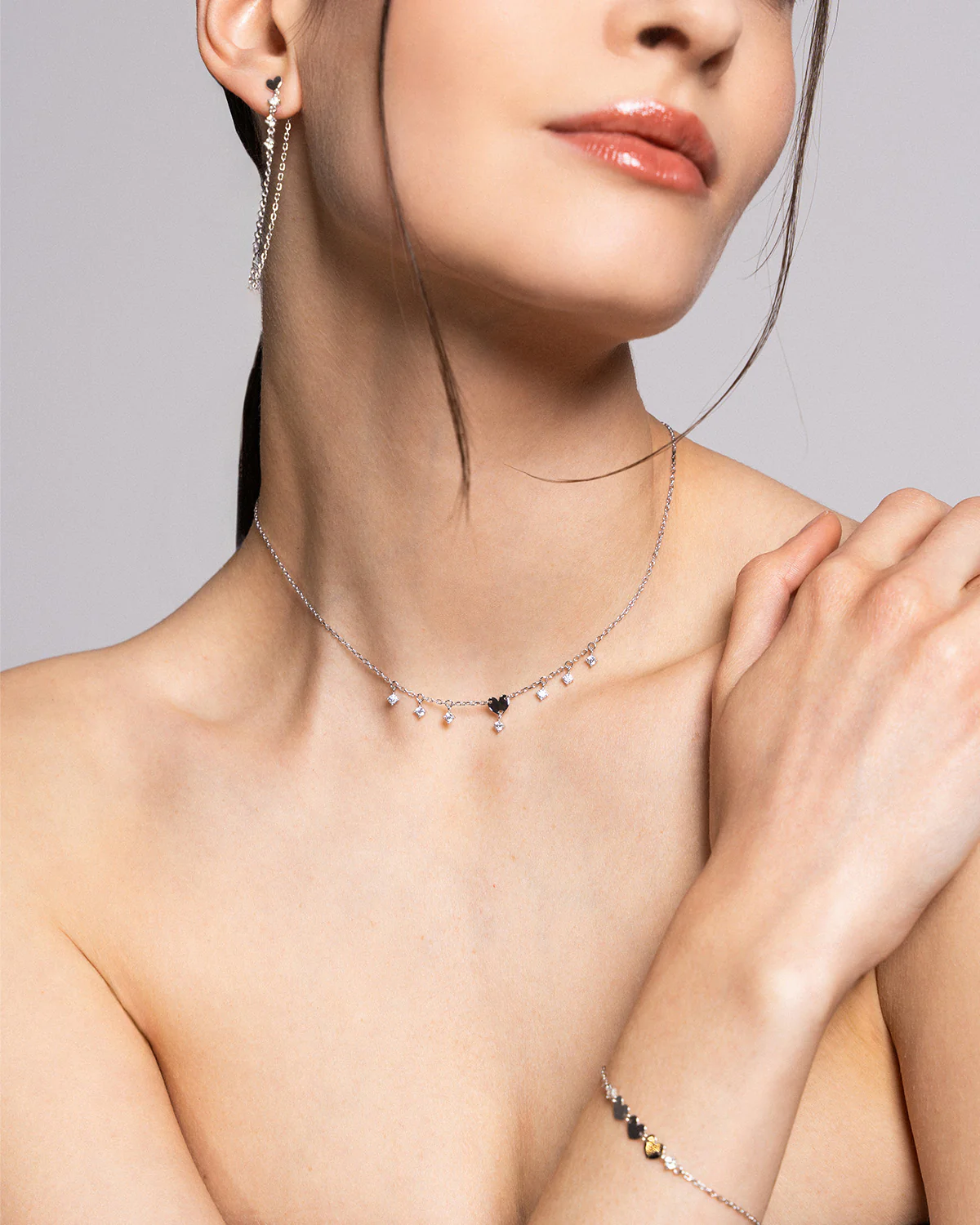 Girocollo mini cuore e punti luce pendenti - Image 5
