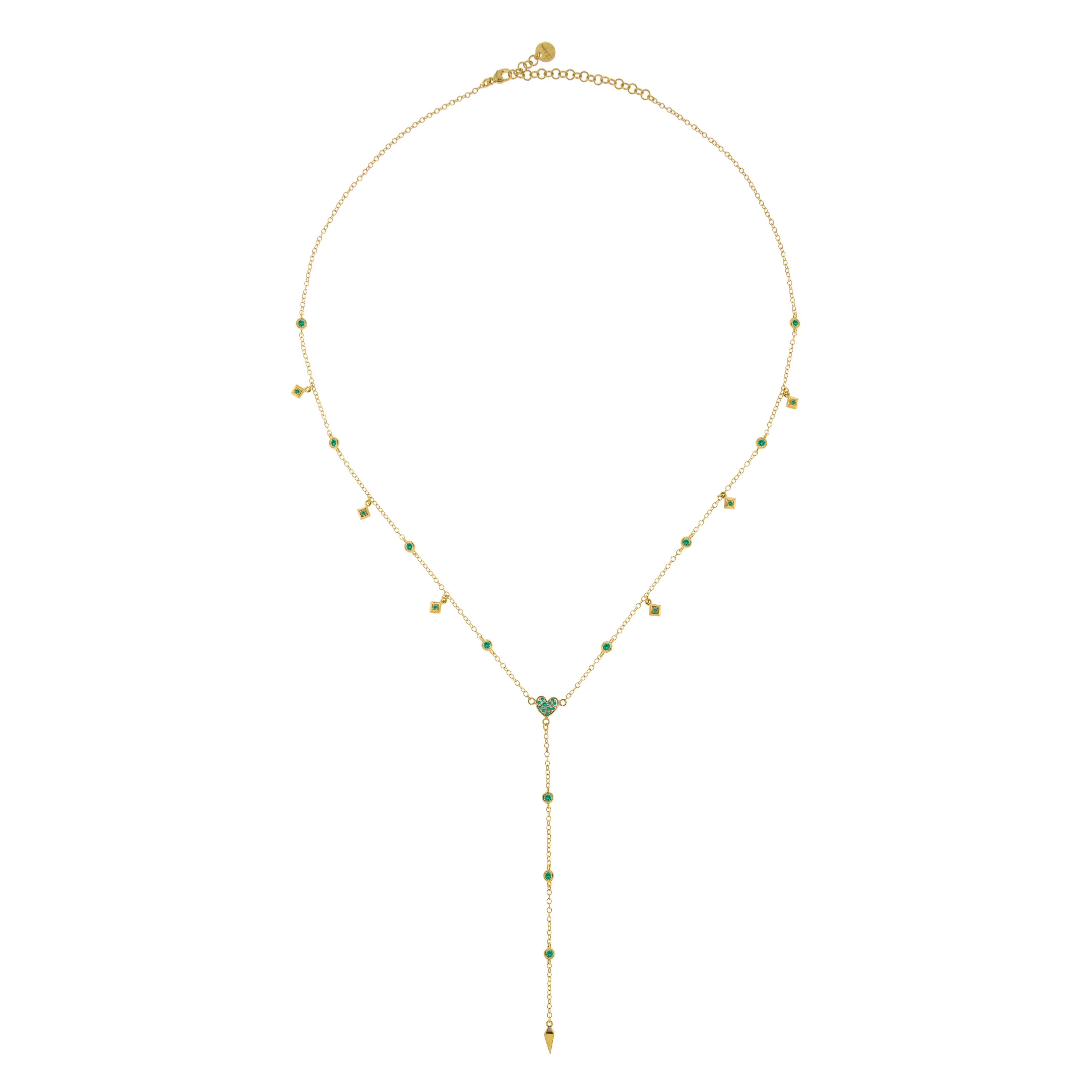 Girocollo 50 cm Rosario Cuore/Lancia Zirconi Verdi - Image 2