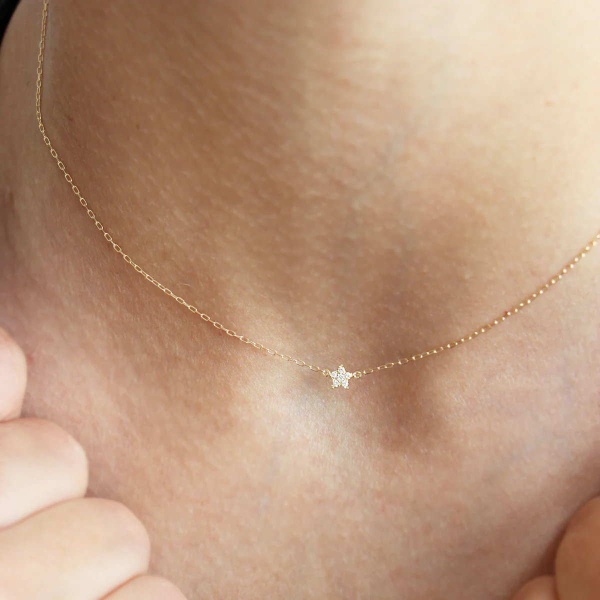 Girocollo Stella e Diamanti Lab Grown - ORO18KT - Image 2