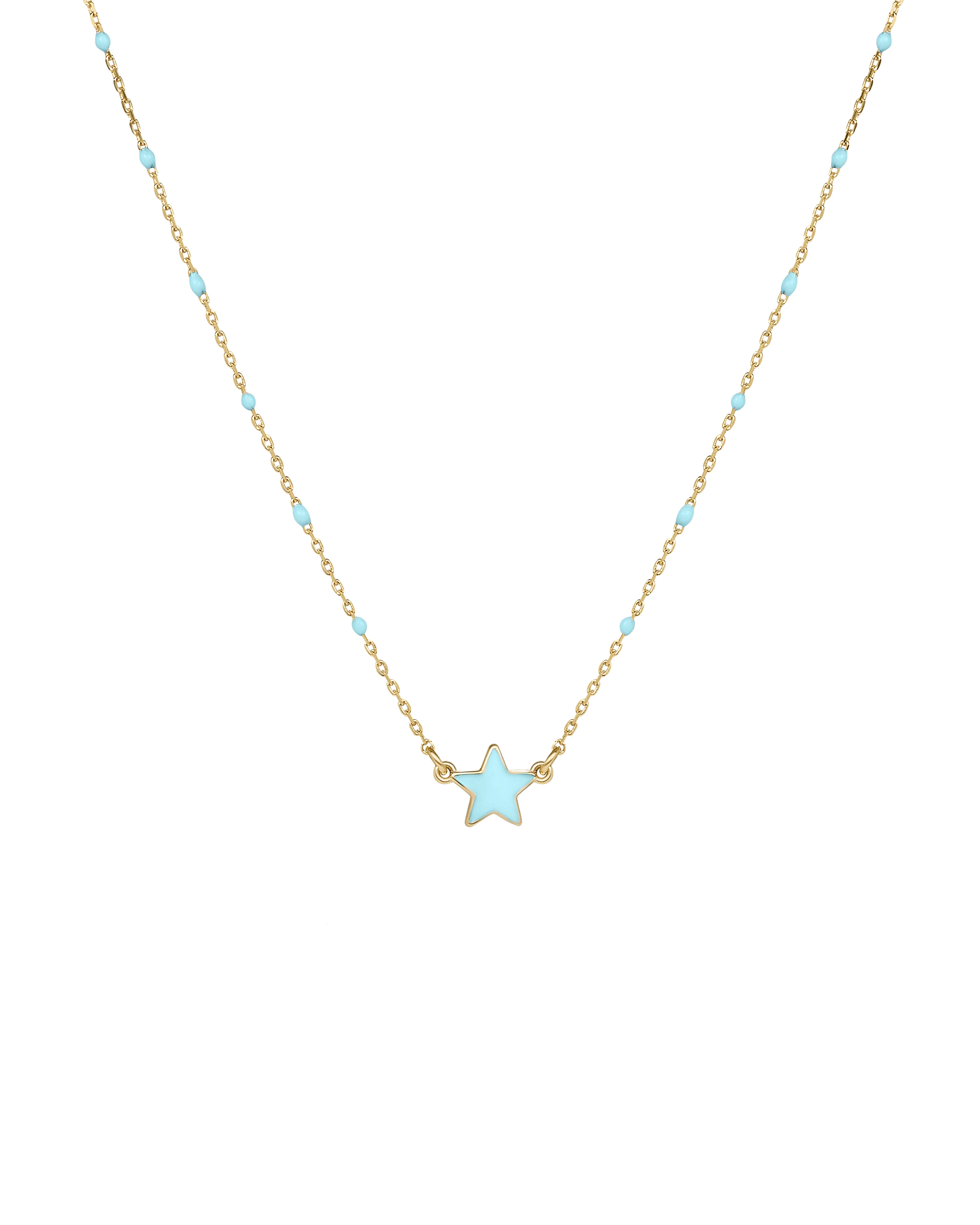 Girocollo stella smaltata e catena semino smaltato - ORO18KT - Image 3
