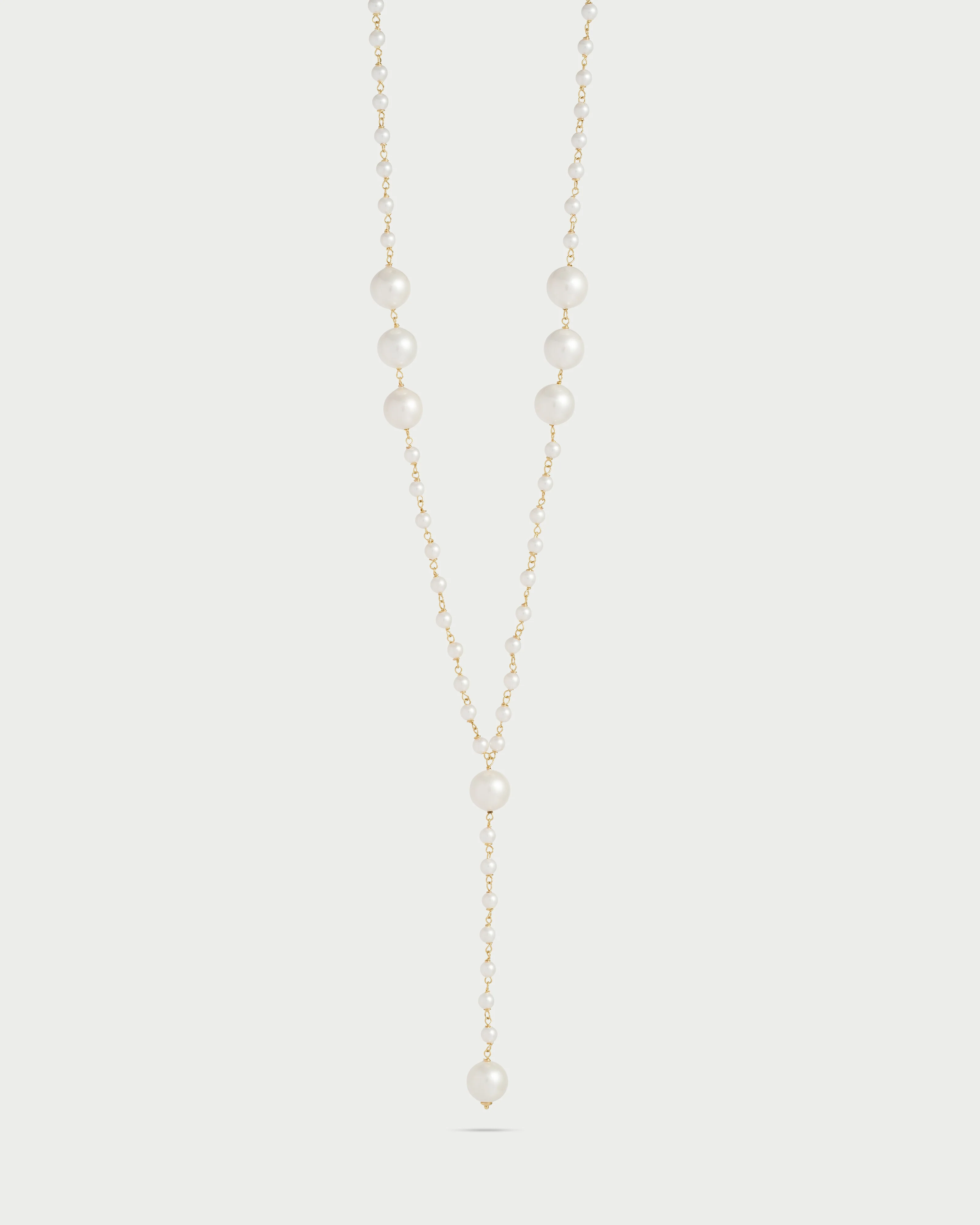 Collana lunga cravatta con perle - WHITESIDE