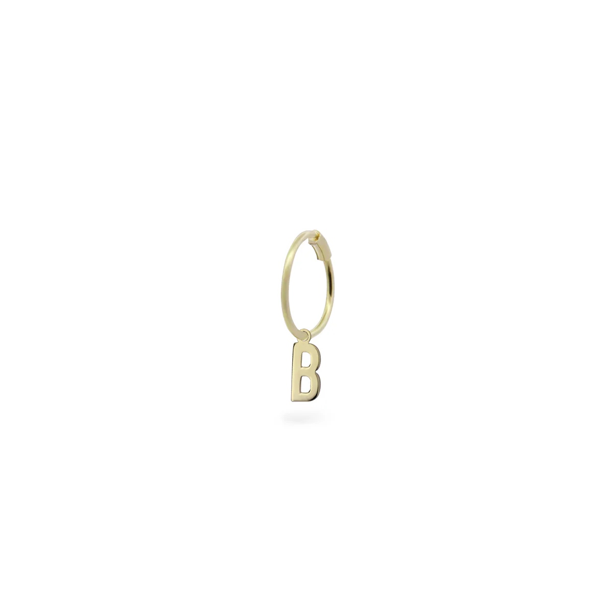 Mono-orecchino cerchio mini hoop lettera - ORO18KT - Image 5