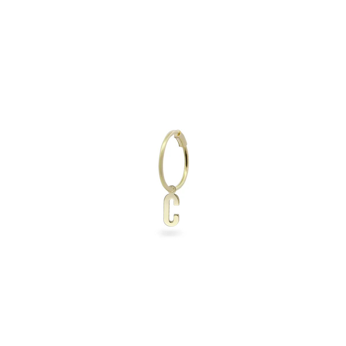 Mono-orecchino cerchio mini hoop lettera - ORO18KT - Image 6
