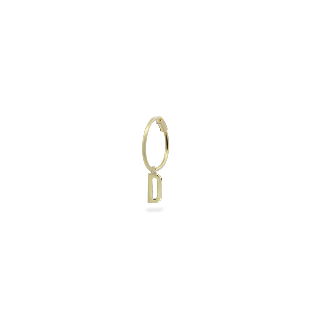 Mono-orecchino cerchio mini hoop lettera - ORO18KT - Image 7