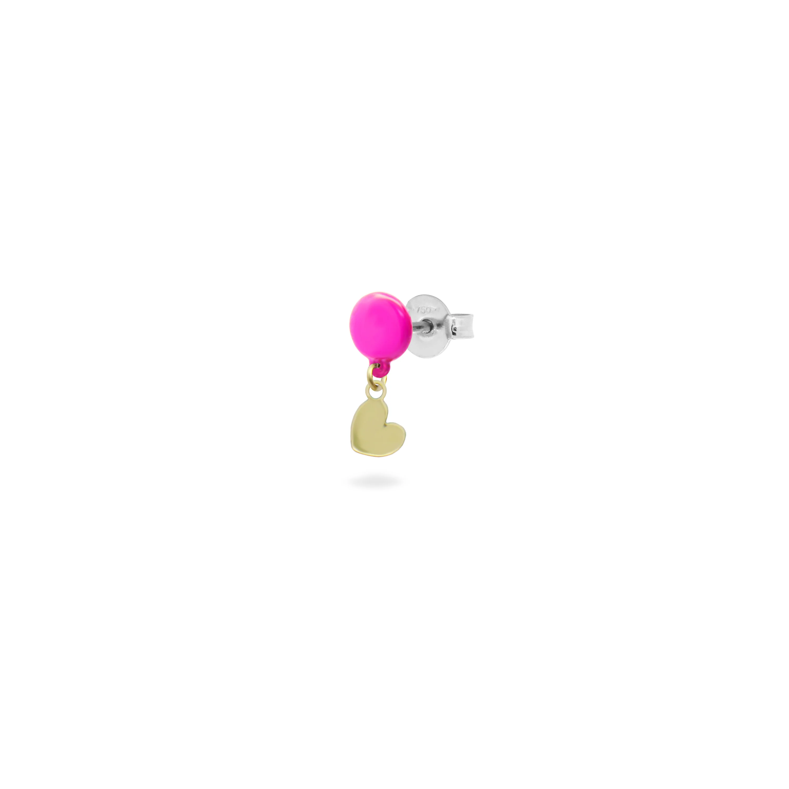 Mono-orecchino Croce bottone vernice - ORO18KT - Image 2