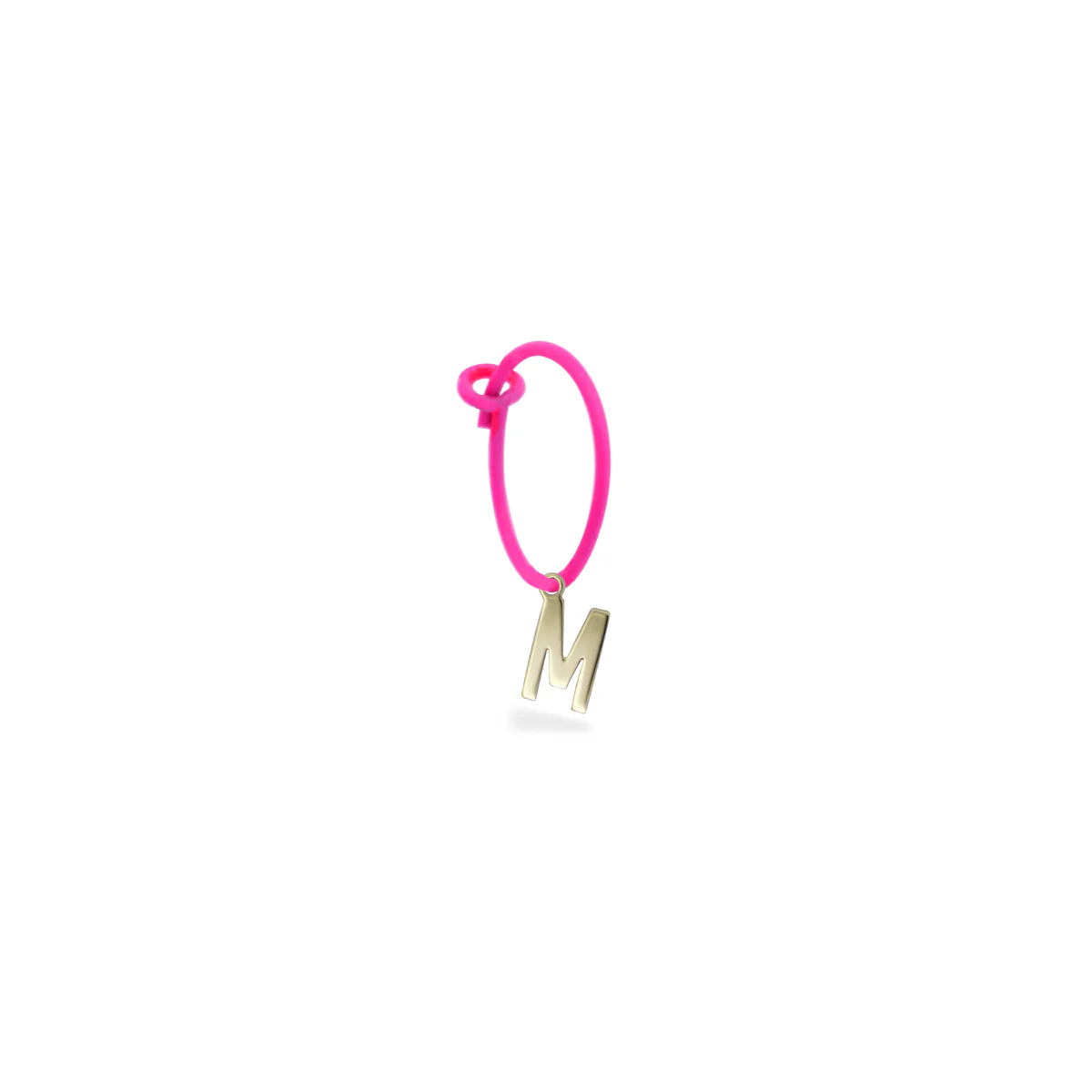 Mono-orecchino lettera hoop fucsia fluo - ORO18KT - Image 10