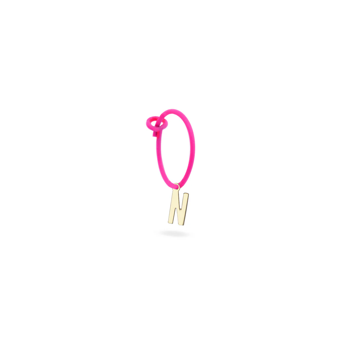Mono-orecchino lettera hoop fucsia fluo - ORO18KT - Image 11
