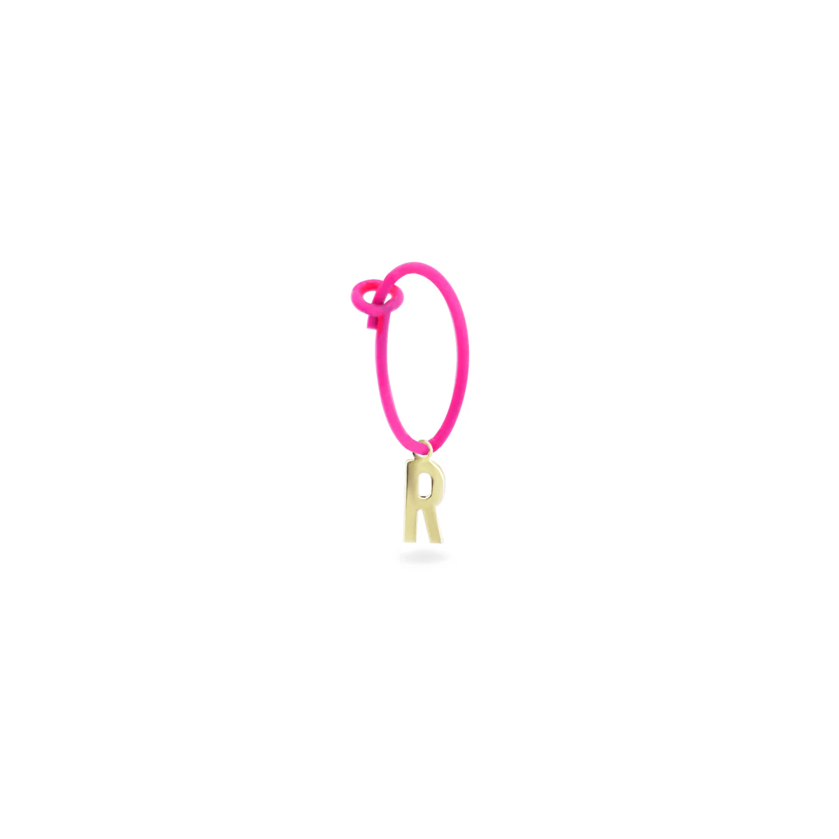 Mono-orecchino lettera hoop fucsia fluo - ORO18KT - Image 13