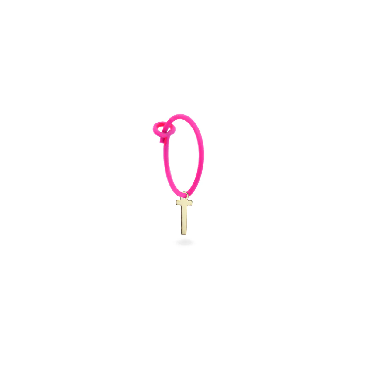 Mono-orecchino lettera hoop fucsia fluo - ORO18KT - Image 15