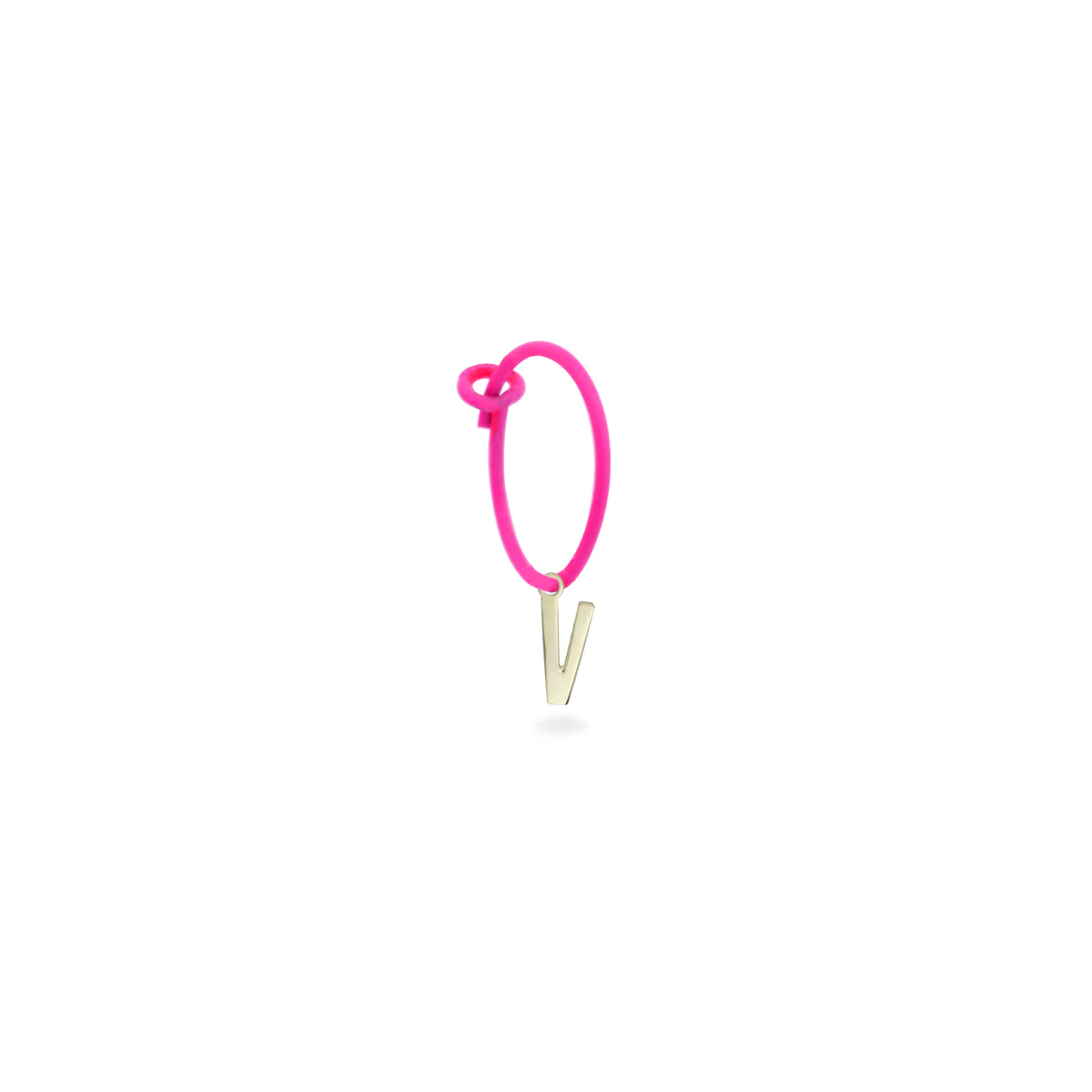 Mono-orecchino lettera hoop fucsia fluo - ORO18KT - Image 16