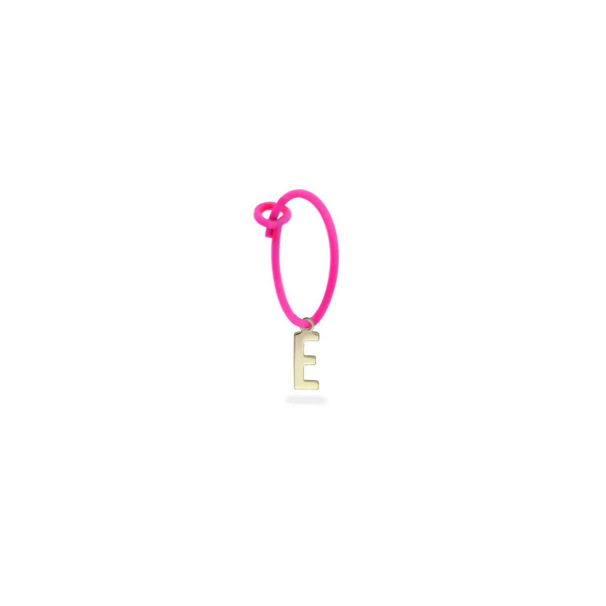 Mono-orecchino lettera hoop fucsia fluo - ORO18KT - Image 5