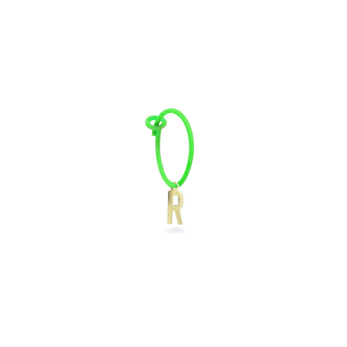 Mono-orecchino lettera hoop verde fluo - ORO18KT - Image 13