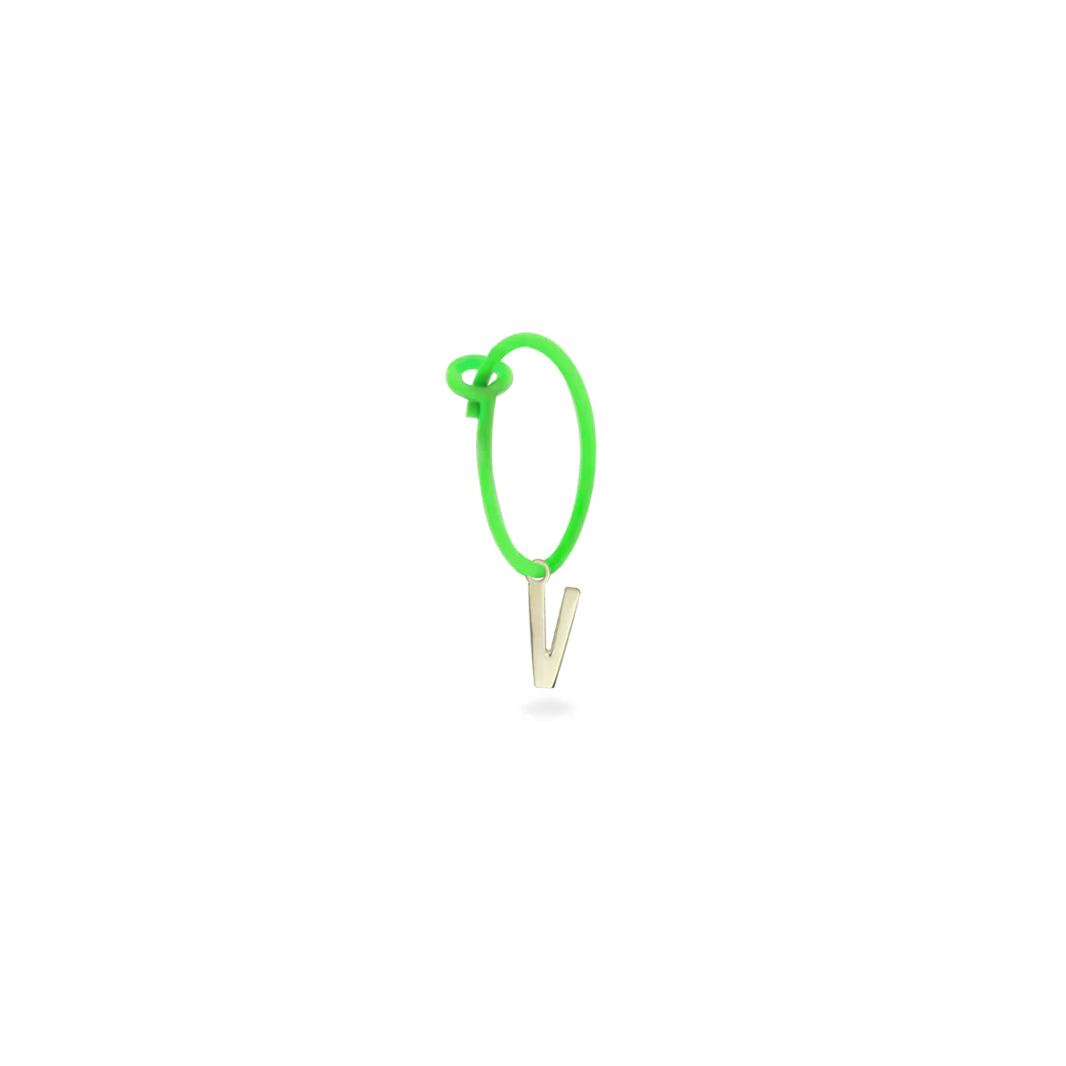 Mono-orecchino lettera hoop verde fluo - ORO18KT - Image 15