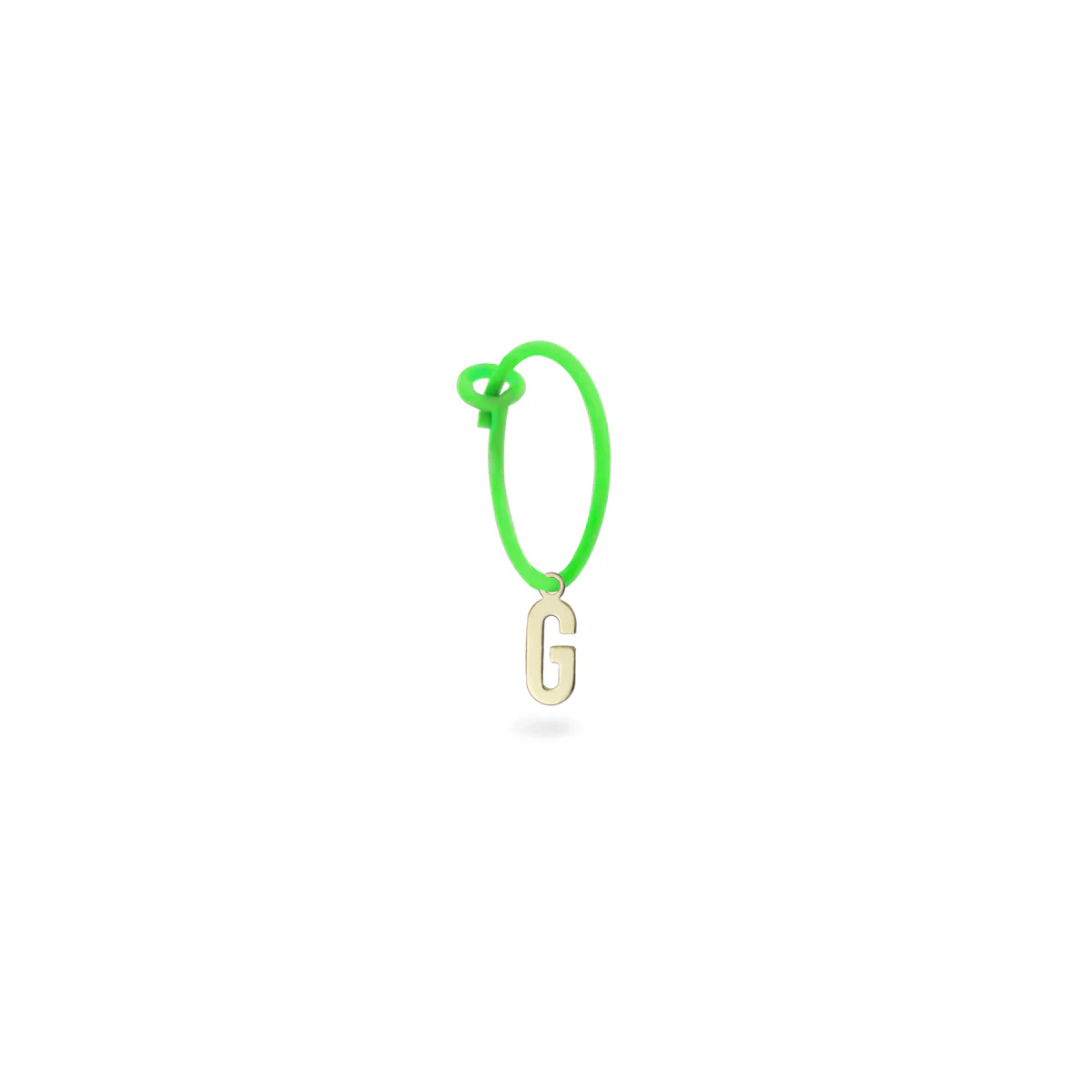 Mono-orecchino lettera hoop verde fluo - ORO18KT - Image 7