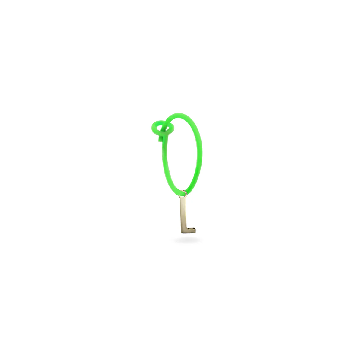 Mono-orecchino lettera hoop verde fluo - ORO18KT - Image 9