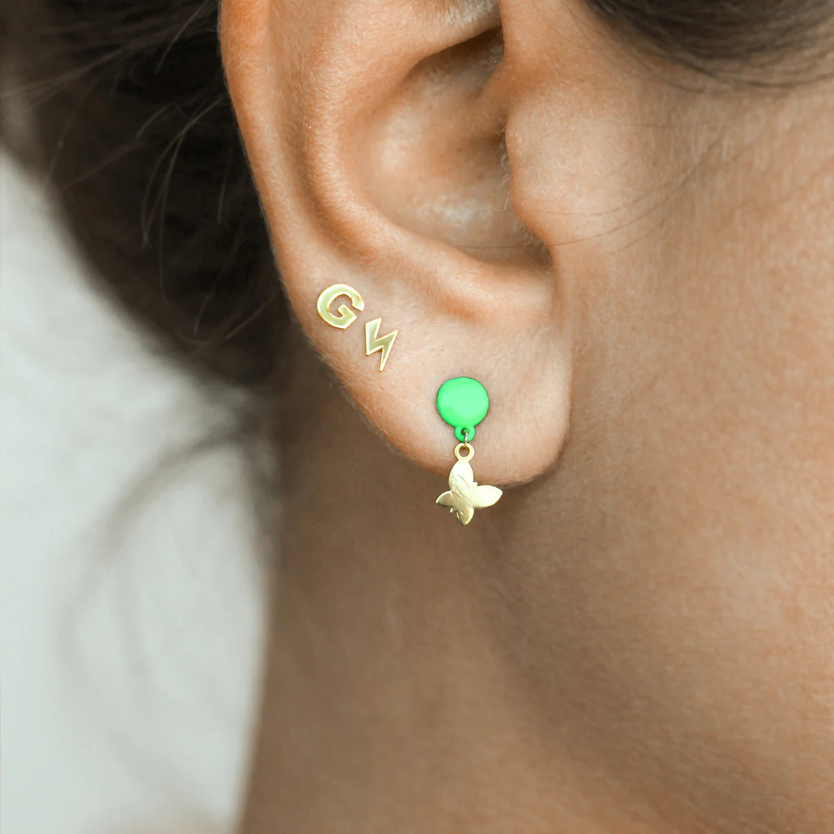 Mono-orecchino lobo fulmine - ORO18KT - Image 2