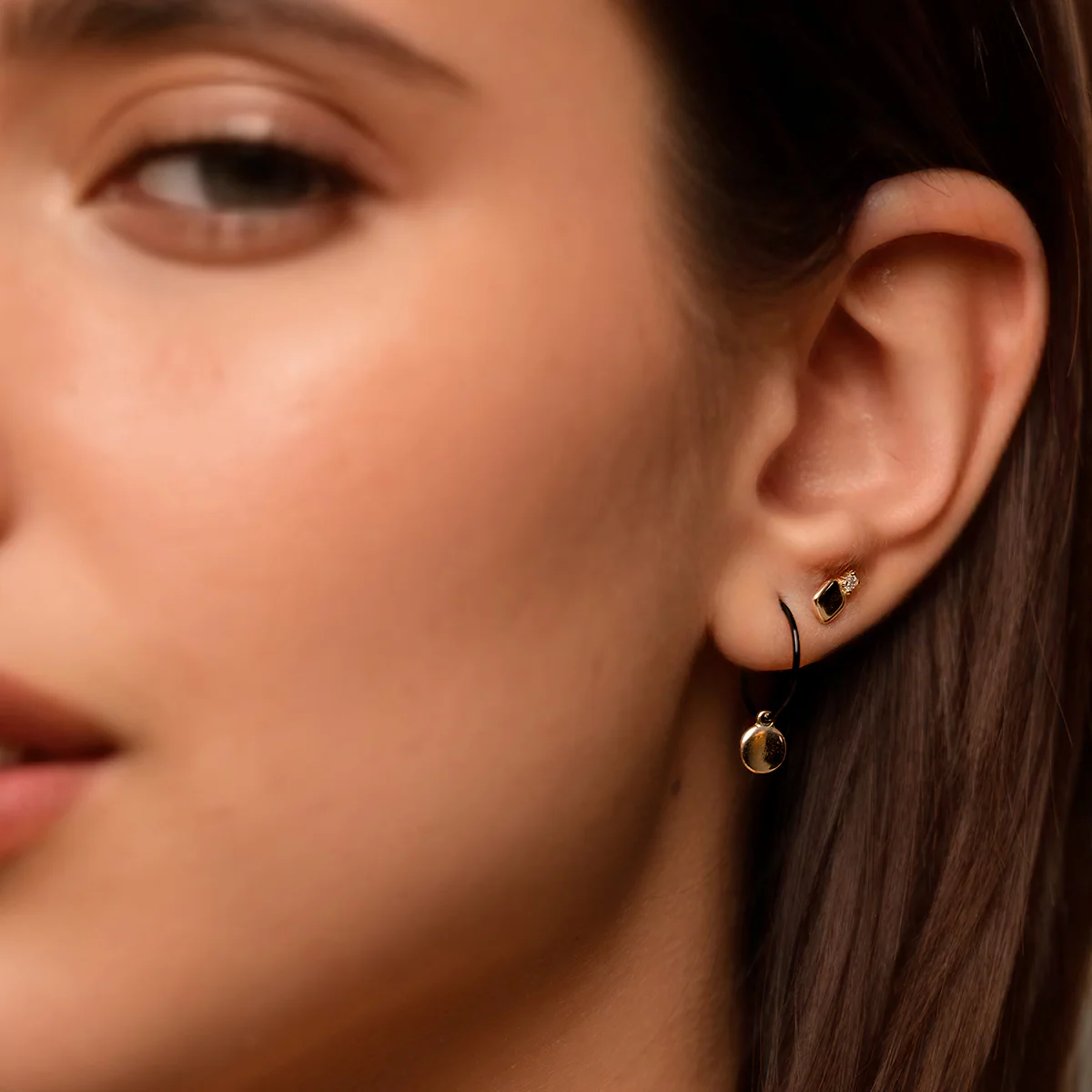 Mono-orecchino tondo hoop vernice - ORO18KT - Image 5