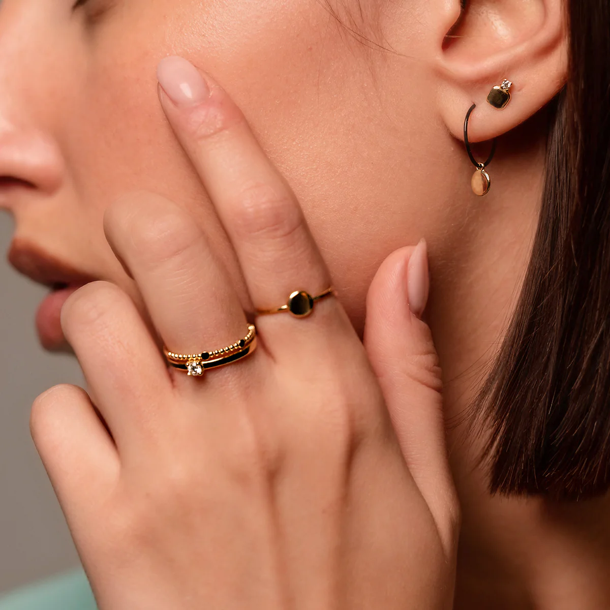 Mono-orecchino tondo hoop vernice - ORO18KT - Image 6