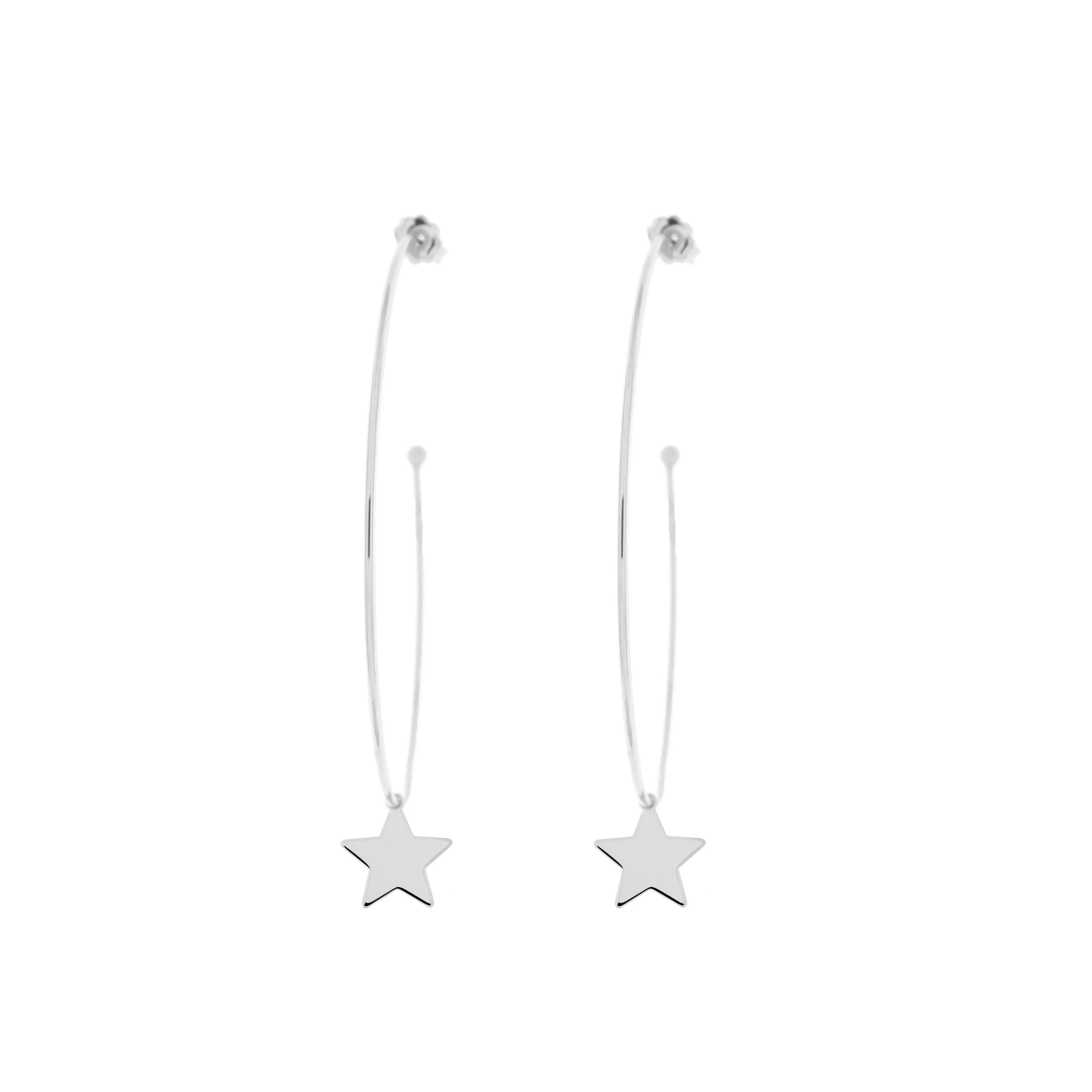 Orecchini Cerchio con Ciondolo Micro Stella - Image 13