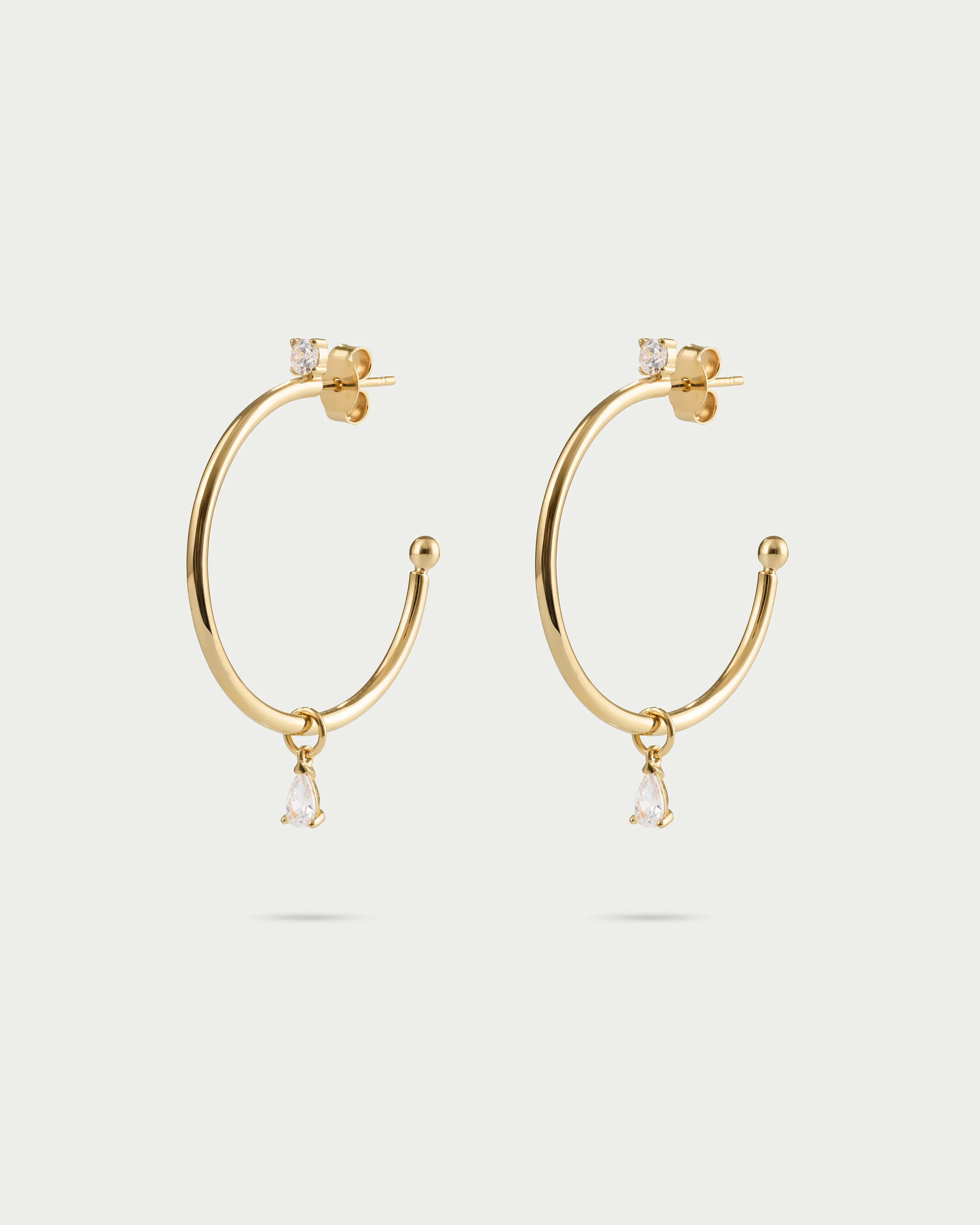 Orecchini cerchio filo mini drop pendente - SHAPES