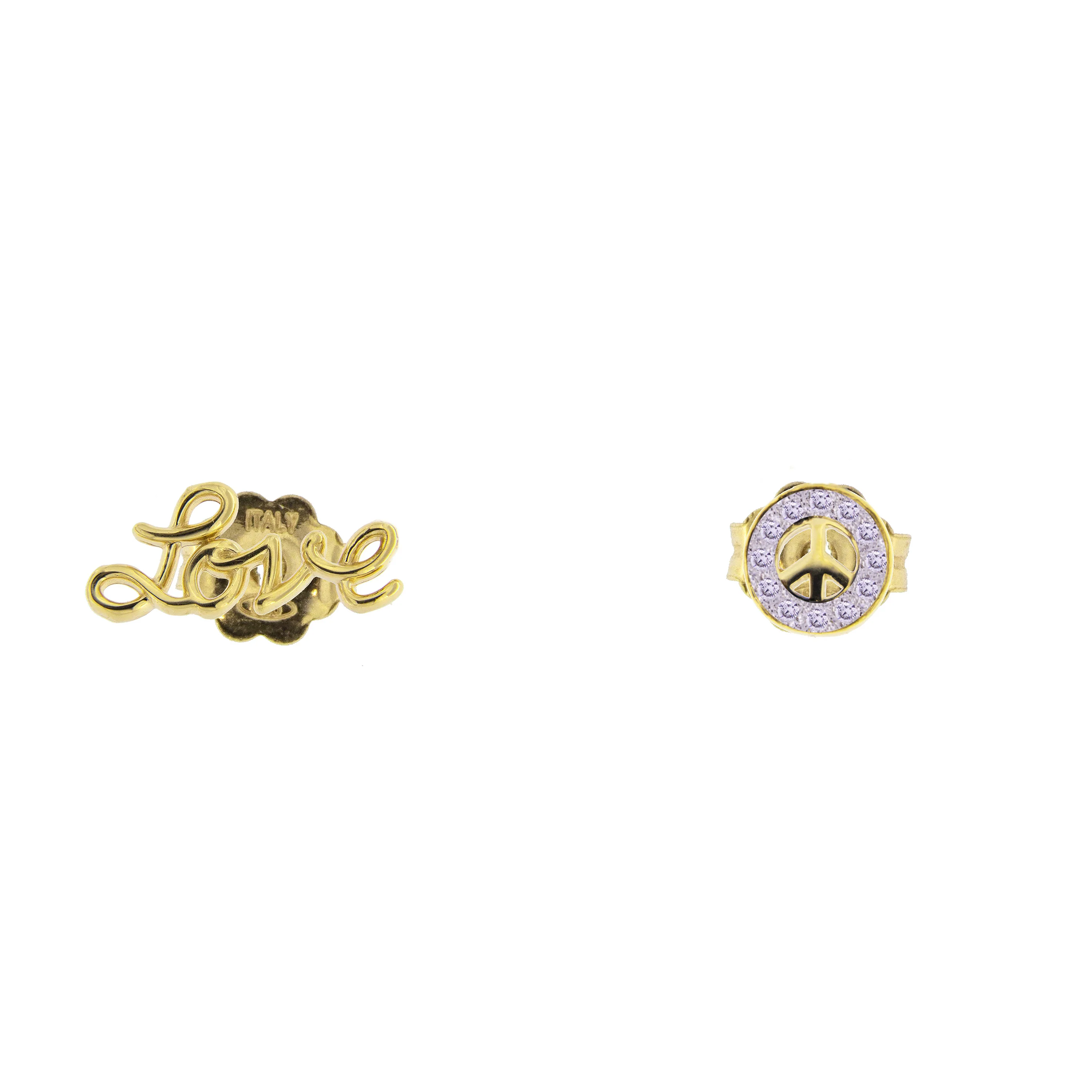 Orecchini Lobo con Zirconi Love/Pace - Image 3