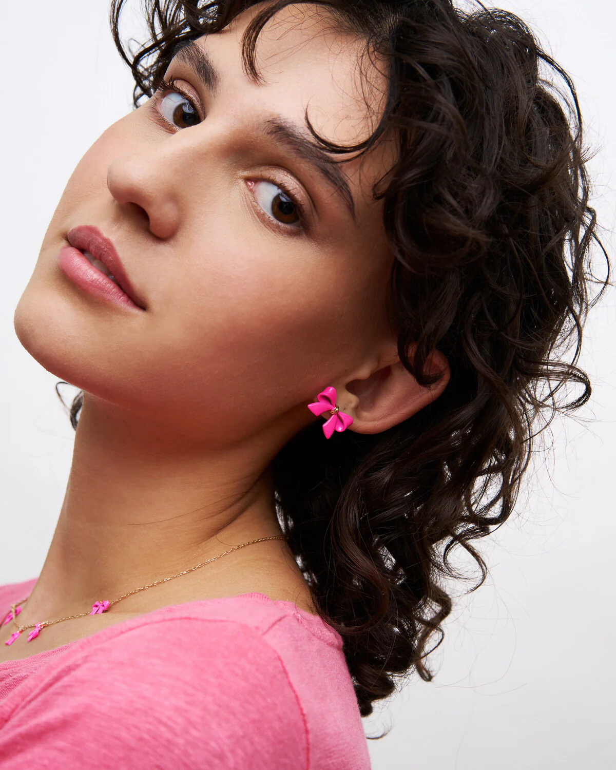 Orecchini lobo fiocco vernice grande - CANDY BOW - Image 2