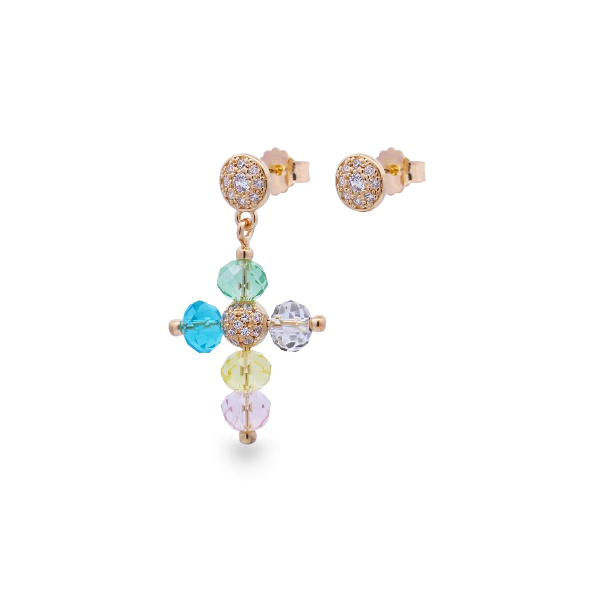 Orecchino croce Crystal Cross multicolor - Crystal Rainbow